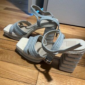 Anira Pearl Heels Light Blue Pearls